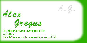 alex gregus business card